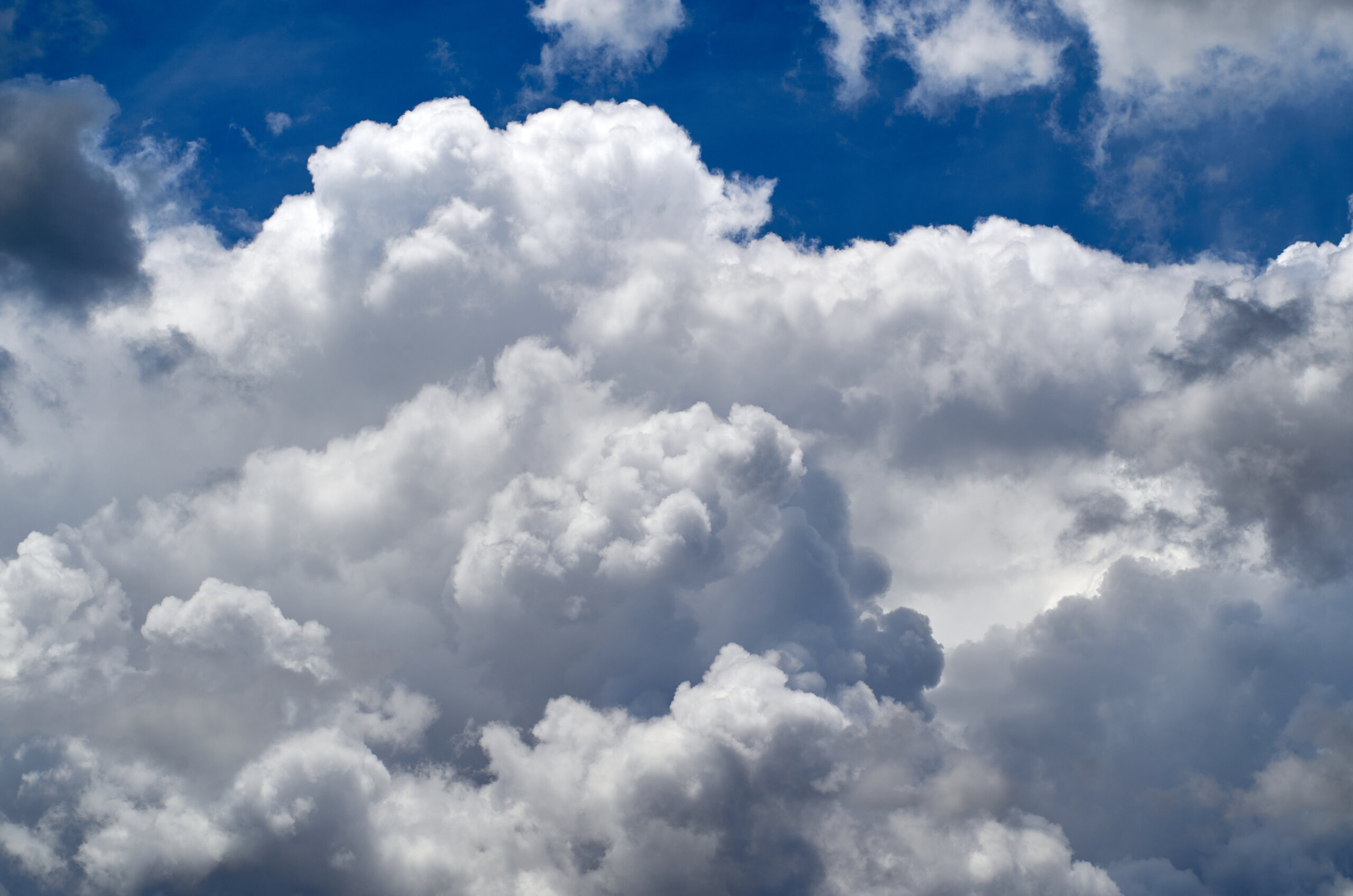 Thick clouds in blue sky