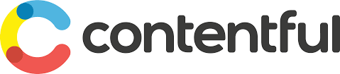 Contentful logo featuring brand mark of a C divided into three colorful thick round lines of blue, yellow, and red to form the shape of a C