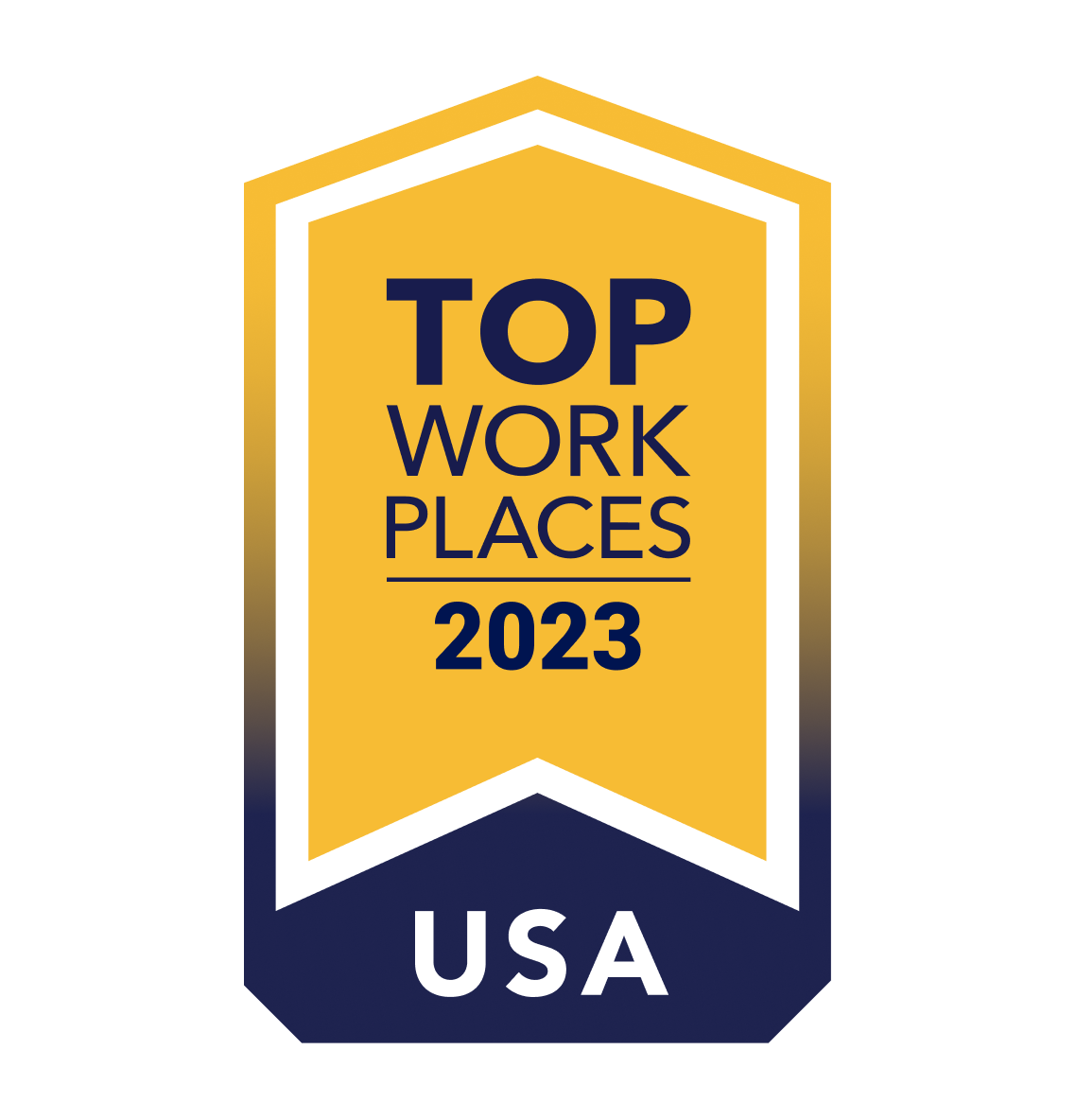 Badge for Top Work Places 2023 in the USA from topworkplaces.com