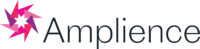 Amplience logo featuring graphic of multiple isosceles triangles in pink, red, and purple forming a star shape within center negative space, black sans serif text for brand name