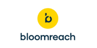 Bloomreach logo and brand mark featuring golden yellow circle with navy blue lowercase b with portions of the letter removed from the shape